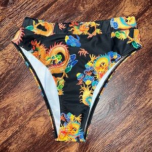 Chinese Dragon Print Bikini Bottom NWOT